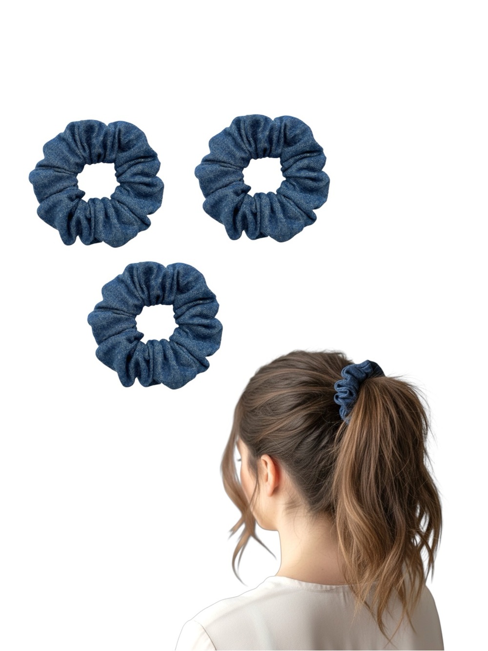 Denim Scrunchie Set - Picture 5 of 8